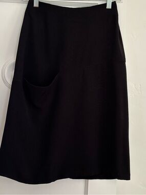 Celine Black Women's A-Line Skirt with Front Pocket
